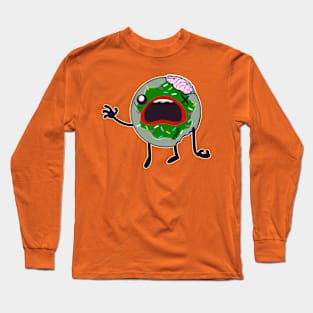 Colourful, Funny Design of a Zombie Doughnut for People Who Love Zombies and Doughnuts Long Sleeve T-Shirt